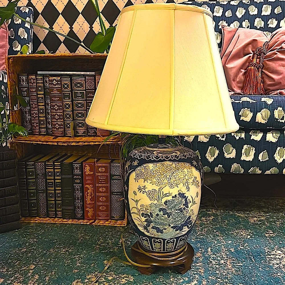 Vintage Chinoiserie Textured Table Lamp – Cultured‎ Elegance